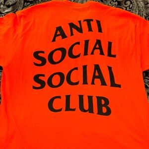 Orange Anti social club tee, size XL